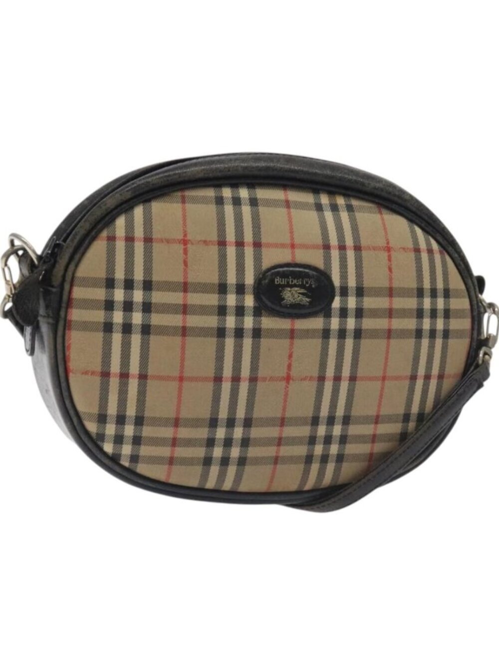 Burberrys Nova Check Shoulder Bag Canvas Beige